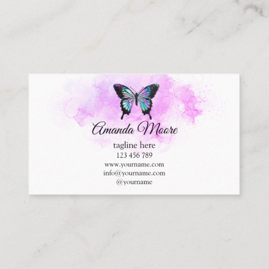 vlinderbloemige therapeut holograaf visitekaartje (Achterkant)