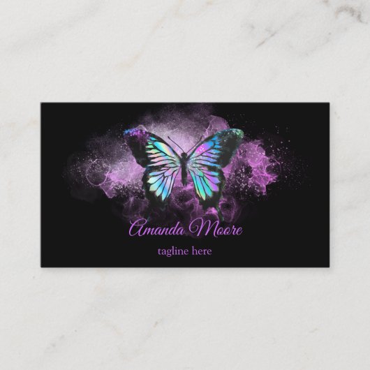 vlinderbloemige therapeut holograaf visitekaartje (Voorkant)