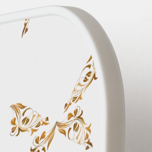 Vlinderbloemige vlinders op wit pickleball paddle (Links Detail)