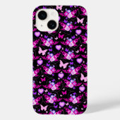 Vlinderbloemigen en harten roze zwart Case-Mate iPhone case (Achterkant)