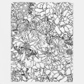 Vlinderbloemigen in zwart-wit - Aanpassen Fleece Deken (Voorkant)