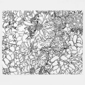 Vlinderbloemigen in zwart-wit - Aanpassen Fleece Deken (Voorkant (Horizontaal))