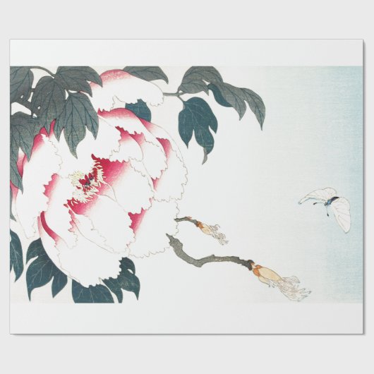 Vlinderbloemkafdruk Japans houtblok Vlinkpapier Cadeaupapier (Vlak)