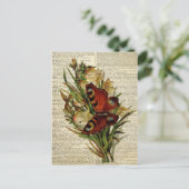 Vlinderbloemkunst op de  woordenboekpagina briefkaart (Staand voorkant)