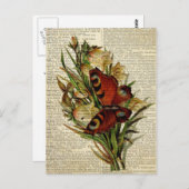 Vlinderbloemkunst op de  woordenboekpagina briefkaart (Voorkant / Achterkant)