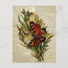 Vlinderbloemkunst op de woordenboekpagina briefkaart