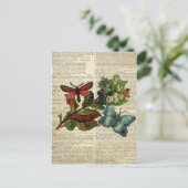 Vlinderbloemkunst op de  woordenboekpagina briefkaart (Staand voorkant)