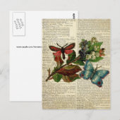 Vlinderbloemkunst op de  woordenboekpagina briefkaart (Voorkant / Achterkant)