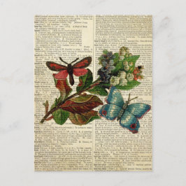 Vlinderbloemkunst op de woordenboekpagina briefkaart