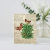 Vlinderbloemkunst op de woordenboekpagina briefkaart (Staand voorkant)