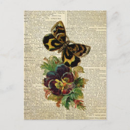 Vlinderbloemkunst op de woordenboekpagina briefkaart