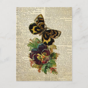 Vlinderbloemkunst op de  woordenboekpagina briefkaart