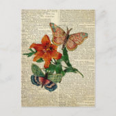 Vlinderbloemkunst op de woordenboekpagina briefkaart (Voorkant)