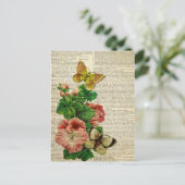 Vlinderbloemkunst op de  woordenboekpagina briefkaart (Staand voorkant)