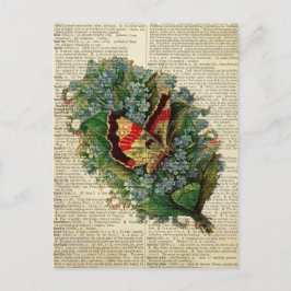 Vlinderbloemkunst op de woordenboekpagina briefkaart
