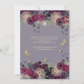 Vlinderbloemtuin lila zoet zestien kaart (Achterkant)