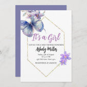 Vlinderbloesem Baby Shower Uitnodiging (Voorkant / Achterkant)