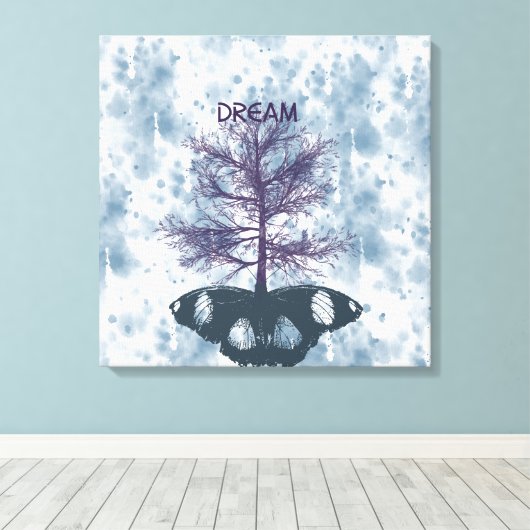 Vlinderboom droom canvas afdruk (Insitu (Houten vloer))