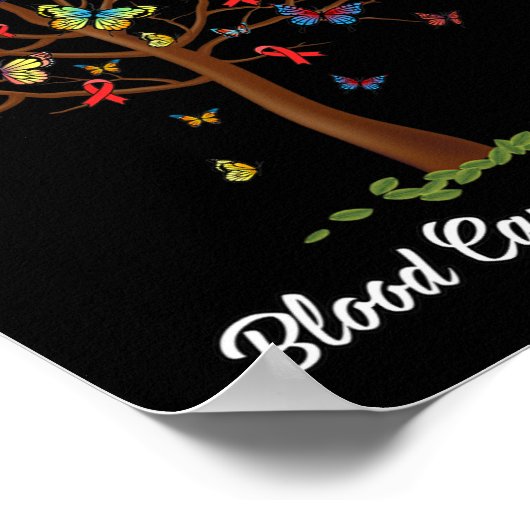 Vlinderboom Mooie rode lint Bloedkanker A Poster (Hoek)