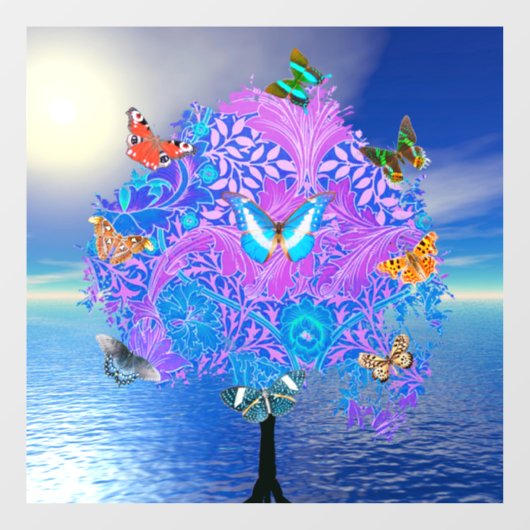 Vlinderboom  raamsticker (Vel)