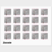 Vlinderboom Roze & Grijs Baby Shower Sticker (Vel)