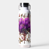 Vlinderboom Waterfles – Minimale Bloemen (Voorkant)