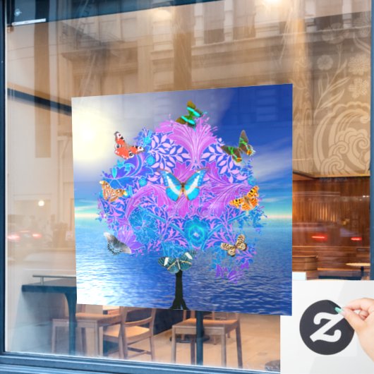 Vlinderboomruitenkoeling Raamsticker (Cafe Raam)
