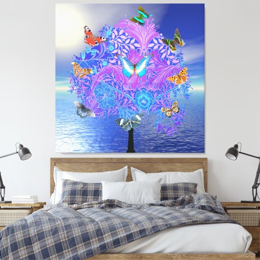 Vlinderboomstructuur Verrekte canvas afdrukken (Insitu (Slaapkamer))