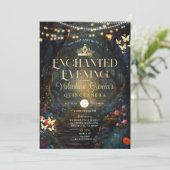 Vlinderbos Quinceañera 15 Anos Bloemen Goud Kaart (Staand voorkant)