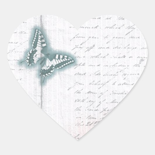 vlinderbrief hart sticker (Voorkant)
