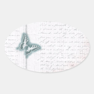 vlinderbrief ovale sticker