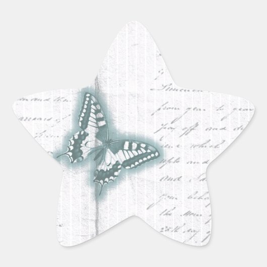 vlinderbrief ster sticker (Voorkant)