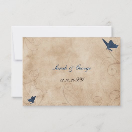  vlinderbruiloft rsvp Standaard 3.5 x 5 (Achterkant)
