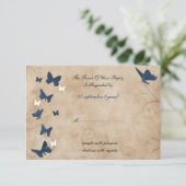 vlinderbruiloft rsvp Standaard 3.5 x 5 Kaartje (Staand voorkant)