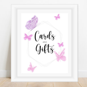 Vlindercadeaus en -kaarten baby shower poster