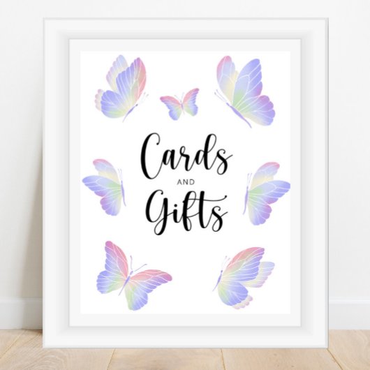 Vlindercadeaus en -kaarten baby shower poster