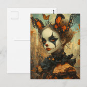 vlinderclown briefkaart (Voorkant / Achterkant)