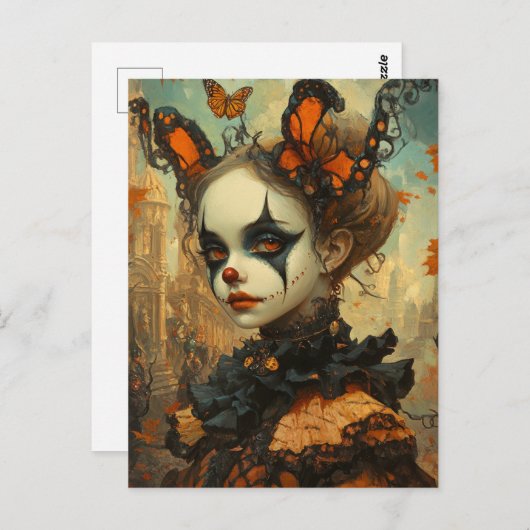 vlinderclown briefkaart (Voorkant / Achterkant)
