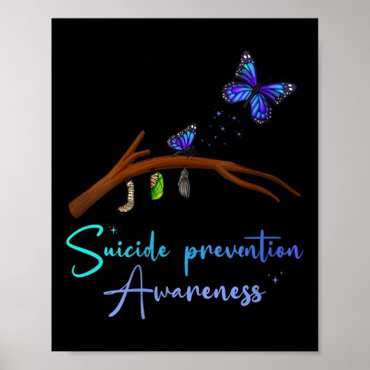 Vlindercocon voor Vrouwensuïcidepreventie bewustzi Poster (Voorkant)
