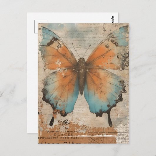  vlindercollage briefkaart (Voorkant / Achterkant)