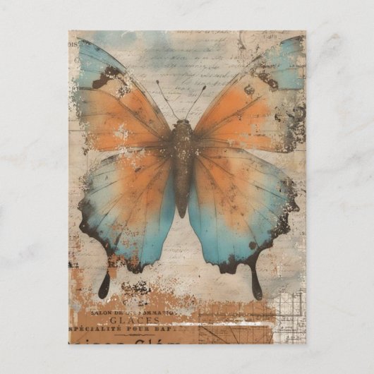  vlindercollage briefkaart (Voorkant)