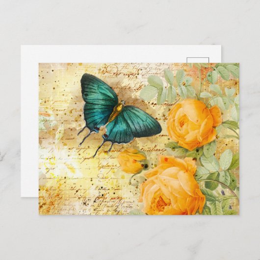 vlindercollage briefkaart (Voorkant / Achterkant)