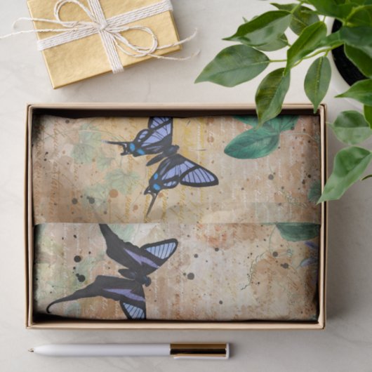 vlindercollage tissuepapier (Geschenk)