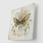  vlindercollage vierkante klok (Hoek)