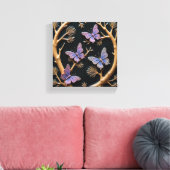 Vlindercotillon Canvas Afdruk (Insitu (Woonkamer))