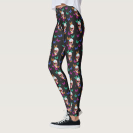 Vlinderdag van de Dode Gotische Suikerschedel Leggings