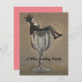  vlinderdame in uitnodigingen van de Wijnpartij (Voorkant / Achterkant)