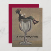 vlinderdame in uitnodigingen van de Wijnpartij (Voorkant / Achterkant)