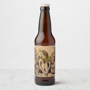 vlinderdame , vlindervrouw , blonde keizerkunst bier etiket