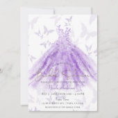 Vlinderdans Paarse Jurk Bruidsdouche Kaart (Voorkant)